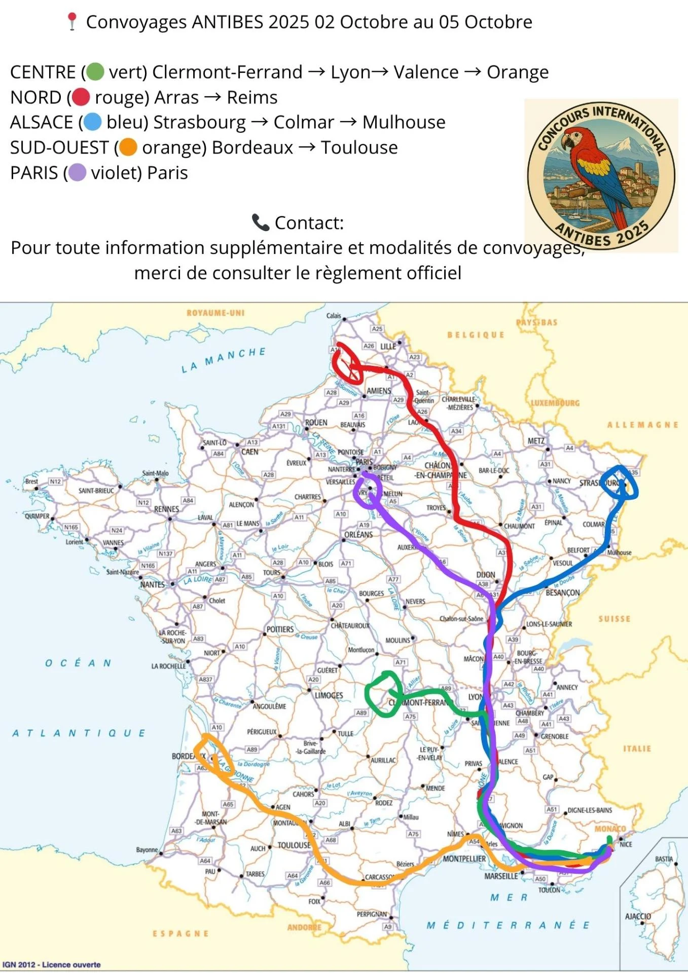 Carte convoyages france